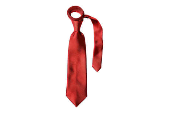 Red necktie isolated on transparent background