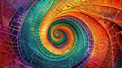Colorful vibrant abstract spiral background with swirls and wavy shapes