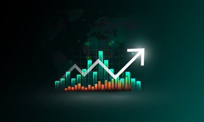 Stock trading graph chart currency growth world economy