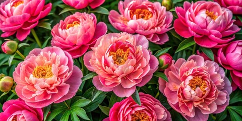 Fototapeta premium Floral background with pink peonies. AI generated