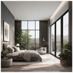 interior, room, modern interior, living room, bedroom