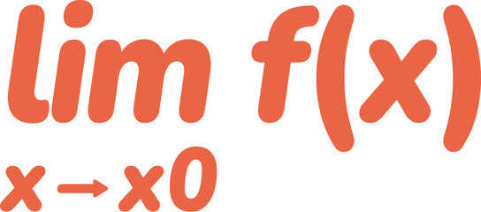 Obraz premium Cute Limit Sign Mathematic Symbol lim f(x), Math Subject Education