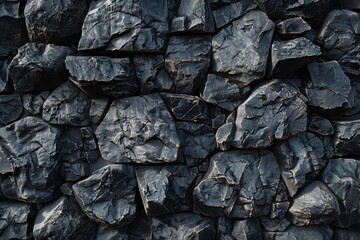 a pile of black rocks