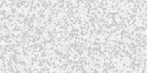 Vector geometric seamless technology gray and white triangle element light background. Abstract digital grid light pattern white Polygon Mosaic triangle Background, business and corporate background.