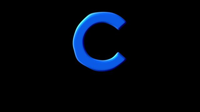 Realistic dripping liquid letter c animation