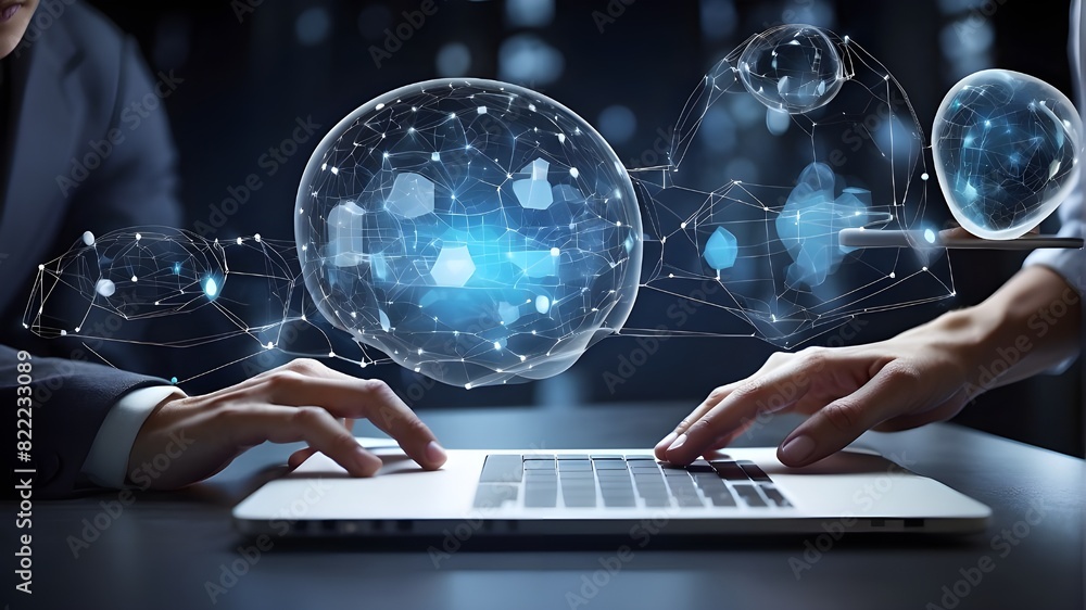Aufkleber concept of digital transformation for the age of next-generation technologies