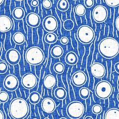 Soft blu water bubbles circle dot seamless texture pattern. Beachy circles like a organic wet pool droplet background for summer design repeat tile. 