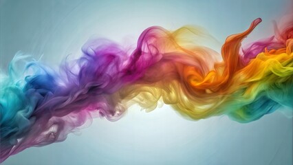 Obraz premium Abstract Smoke: Wispy, colorful smoke trails forming intricate patterns, perfect for a mysterious and dynamic abstract background. 