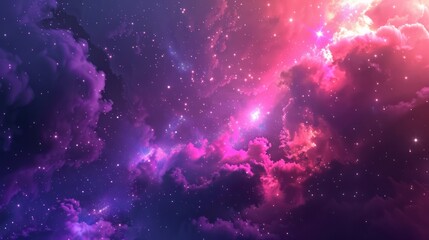 Naklejka premium Abstract starlight and pink and purple clouds stardust, blink, background, presentation, star, concept, magazine, powerpoint, website, marketing