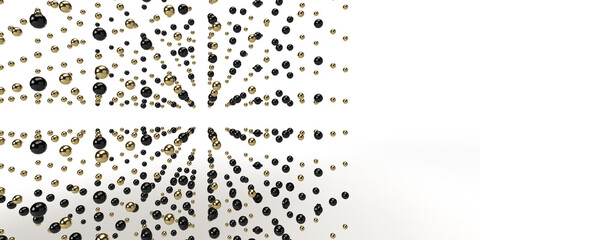 3D rendered bold and black spheres  for backgrounds and wall papers. Abstract luxury concept. Large copy space.