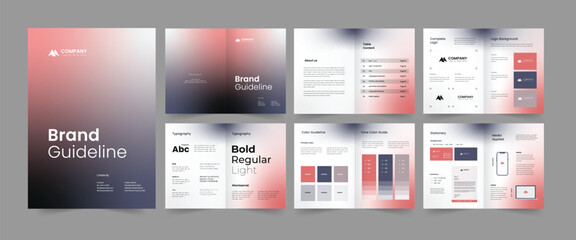 Brand guideline and 12 pages brand guideline template