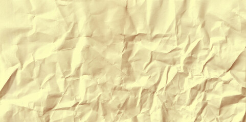Recycled crumpled brown paper texture or paper background for design with copy space for text or image. Top view. Vector illustration.