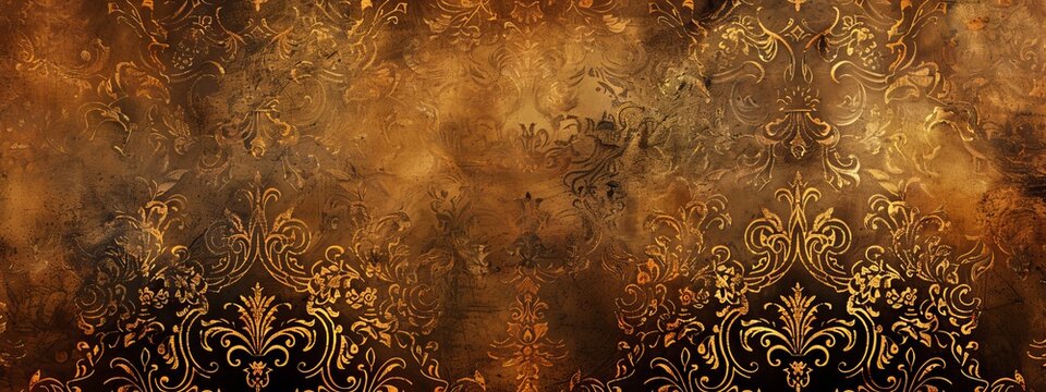 An elegant, baroque pattern background with rich textures and ornate details.