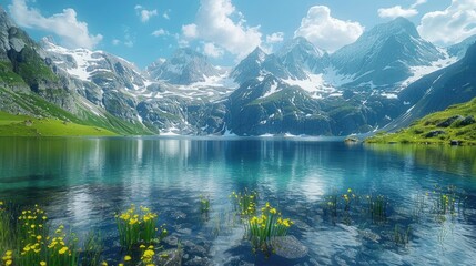 Alpine lake view