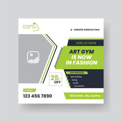Gym and Fitness Social Media Post Template Design.
