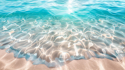 Underwater Seascape with Sandy Bottom and Rippling Water, Tranquil Ocean View, Marine Beauty