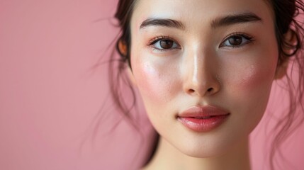 Fototapeta premium Captivating Glow A Korean Woman s Radiant Complexion After a Skin Transforming Treatment