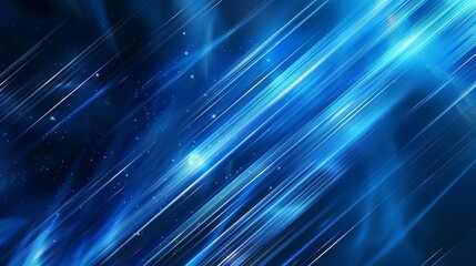 Fototapeta premium Stunning abstract blue diagonal light streaks with starry background