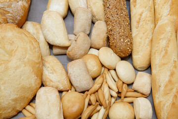 Several kinds of traditional gourmet bread. Healthy food. Artisan