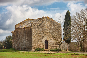 Romanesque chapel Santa Cristina de Corsa. Girona, Catalunya. Spain