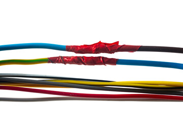 Isolated wires on a white background.