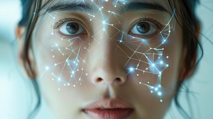 Face Innovations Captured in Narrative of Futuristic Korean Woman Portrait