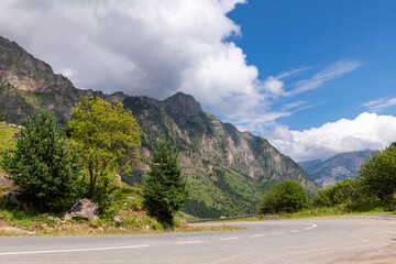 The Tsech-Kyongi Khyokhash tract. View of the Caucasus Mountains in Ingushetia, Russia