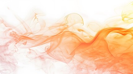 Pastel orange smoke streams flowing smoothly, creating a soft texture against white.