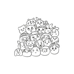 doodle carton character background. Doodle carton character background.