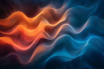 Fototapeta premium An orange and blue wave pattern on a black background