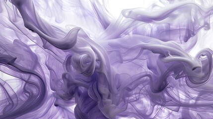 Soft lavender smoke swirls creating an abstract floral pattern on a white canvas.