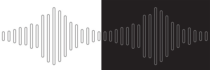 Radio Wave icon. Monochrome simple sound wave on transparent background. Vector sound wave icon. Music player sound bar. Record interface. Equalizer icon with soundwave line. used for mobile phone.