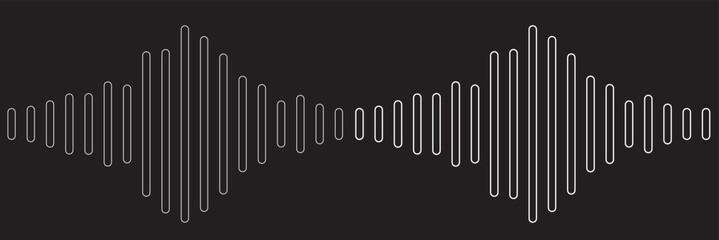Radio Wave icon. Monochrome simple sound wave on transparent background. Vector sound wave icon. Music player sound bar. Record interface. Equalizer icon with soundwave line. used for mobile phone.