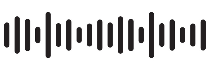 Radio Wave icon. Monochrome simple sound wave on transparent background. Vector sound wave icon. Music player sound bar. Record interface. Equalizer icon with soundwave line. used for mobile phone.