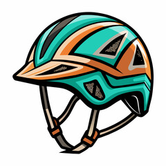 Protective helmet for cyclist vector illustration 