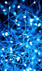 Blue Abstract Neon Light Patterns,Photorealistic HD