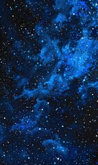 Blue Abstract Night Sky With Stars,Photorealistic HD