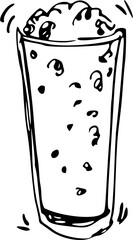 Soda Fast Food Doodle Line Art Illustration. Hand Drawn pencil Vector Clip Art. For Banner, Logo, restaurant menu, food packaging etc.