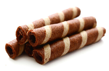 Tasty cinnamon rolls isolated on white, set
