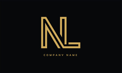 NL, LN, N, L Abstract Letters Logo Monogram