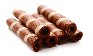 Tasty cinnamon rolls isolated on white, set
