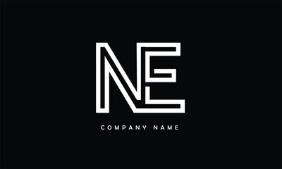 NE, EN, N, E Abstract Letters Logo Monogram