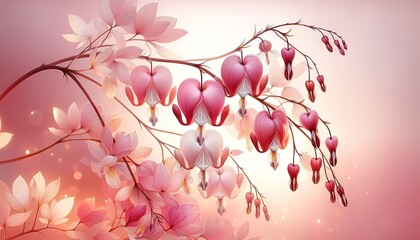 An image of whimsical Bleeding Hearts flowers