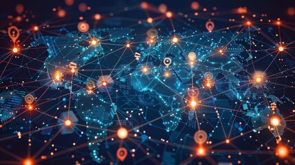 Fototapeta premium Generate an image representing global connectivity