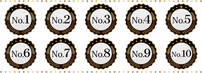 高級感のあるランキングエンブレム1位～10位セット