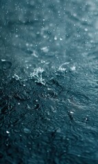 Blue Abstract Rain Drops,Photorealistic HD