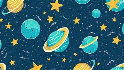Whimsical Cartoon Space Background