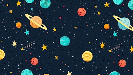 Whimsical Cartoon Space Background