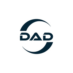 DAD logo. D A D design. White DAD letter. DAD, D A D letter logo design. D A D letter logo design in FIVE, FOUR, THREE, style. letter logo set in one artboard. D A D letter logo vector design.	
