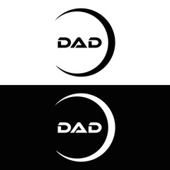 DAD logo. D A D design. White DAD letter. DAD, D A D letter logo design. D A D letter logo design in FIVE, FOUR, THREE, style. letter logo set in one artboard. D A D letter logo vector design.	


